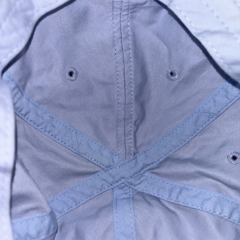Vtg Nike Light Blue Poly/Cotton Hook & Loop Strap Silver Tag Blue Swoosh Hat/Cap - Picture 7 of 15